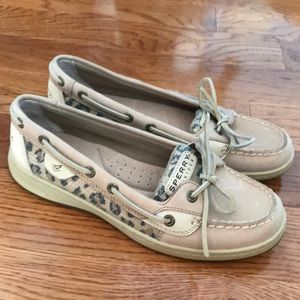 Worn 2-3 X! 8.5 Leopard sequin Sperry Top-Siders